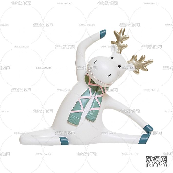 北欧简约彩色麋鹿陶瓷摆件下载