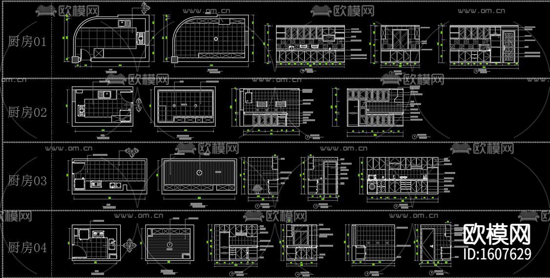 厨房动态块图库下载（渲染图1）