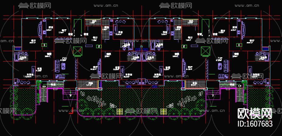 十一层住宅楼设计cad施工图下载（渲染图3）