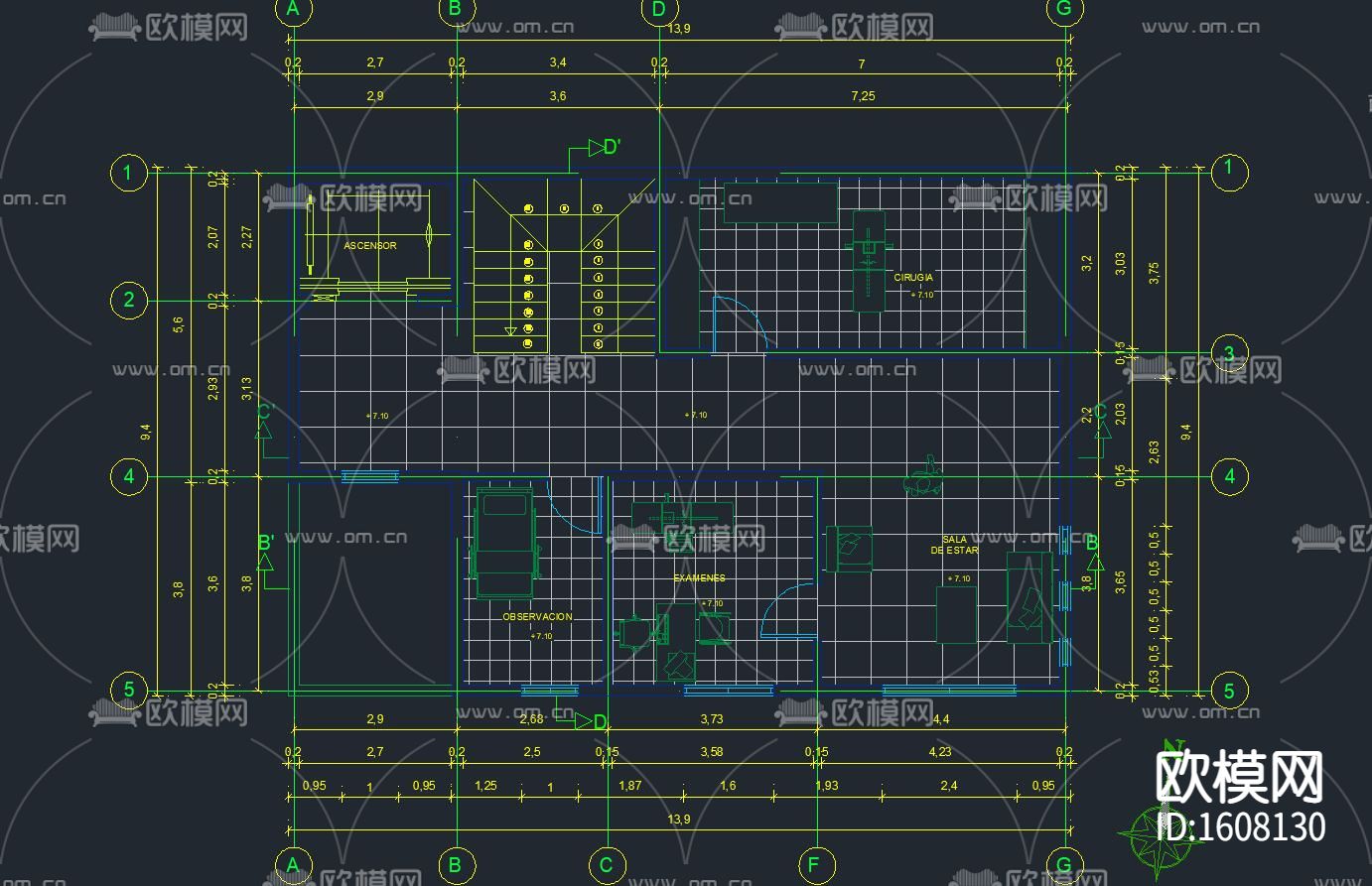 私人眼科诊所cad施工图