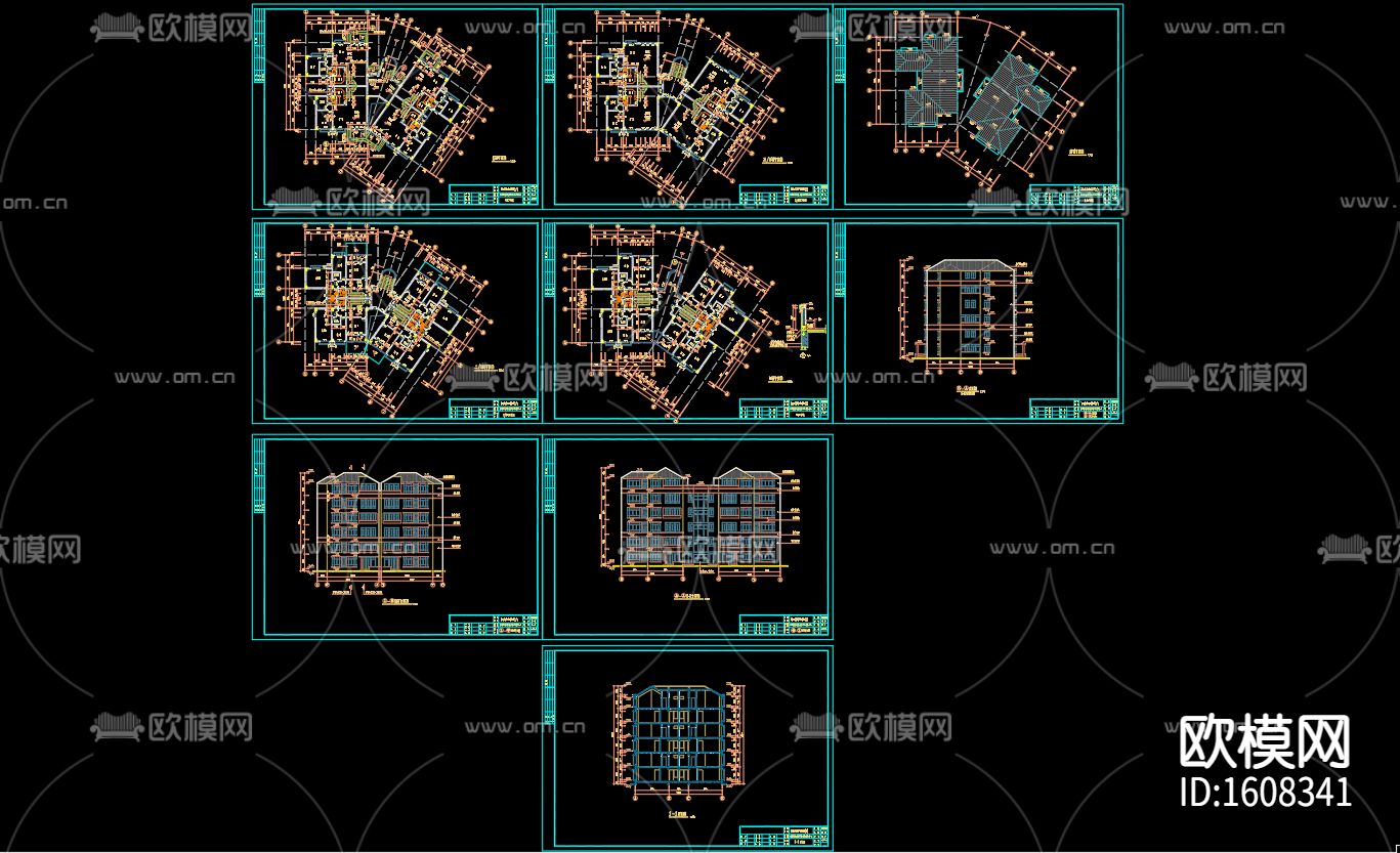复式公寓建筑CAD设计图下载（渲染图6）