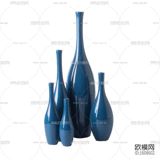 现代简约海蓝色陶瓷花瓶