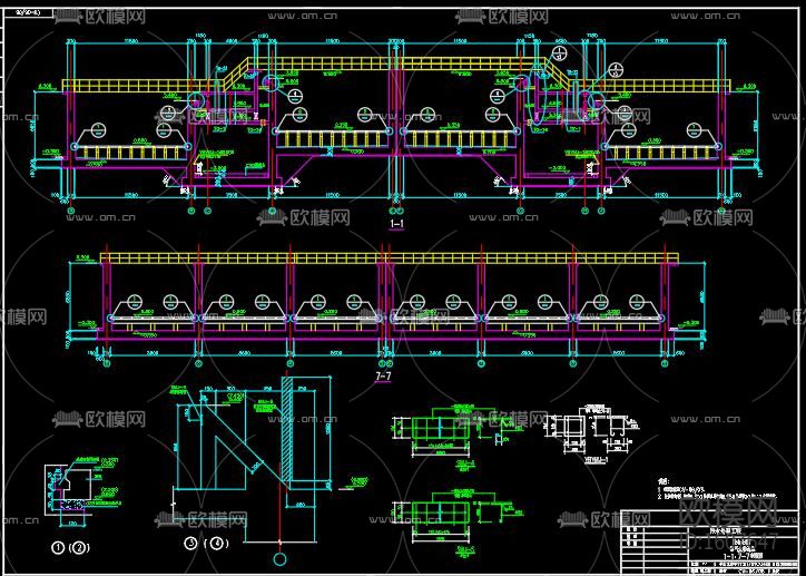 污水处理厂cad施工图下载（渲染图4）