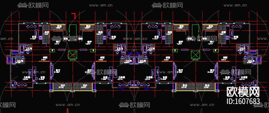十一层住宅楼设计cad施工图下载（渲染图1）