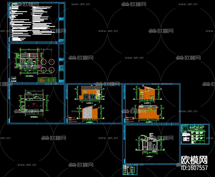 烘干厂建筑cad施工图下载（渲染图10）