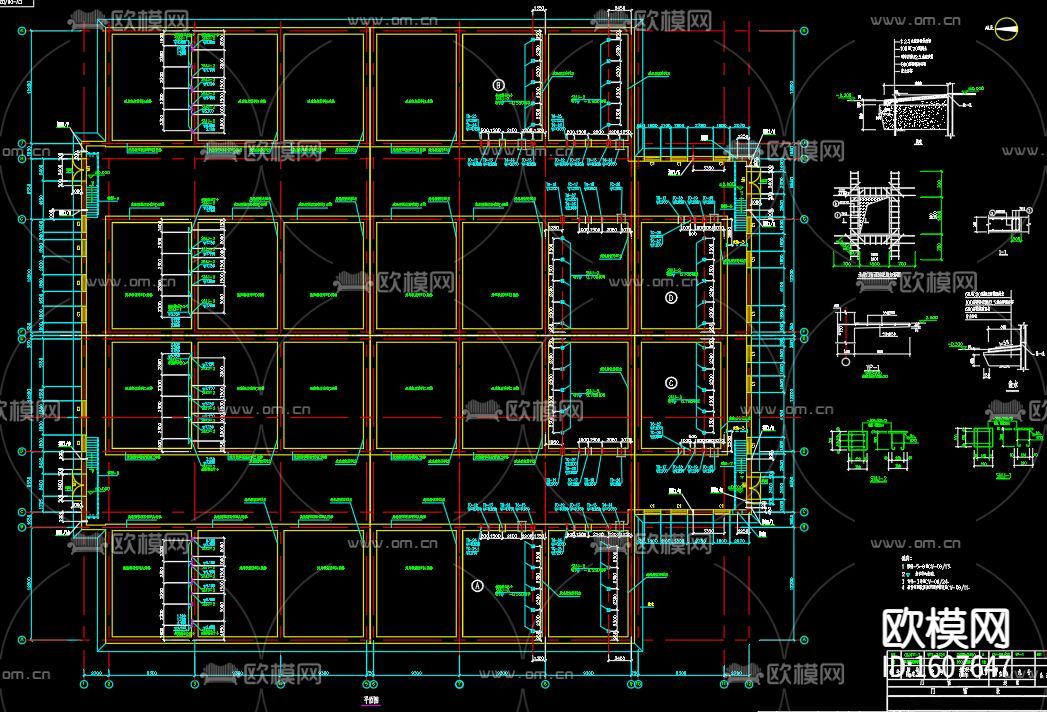 污水处理厂cad施工图下载（渲染图1）
