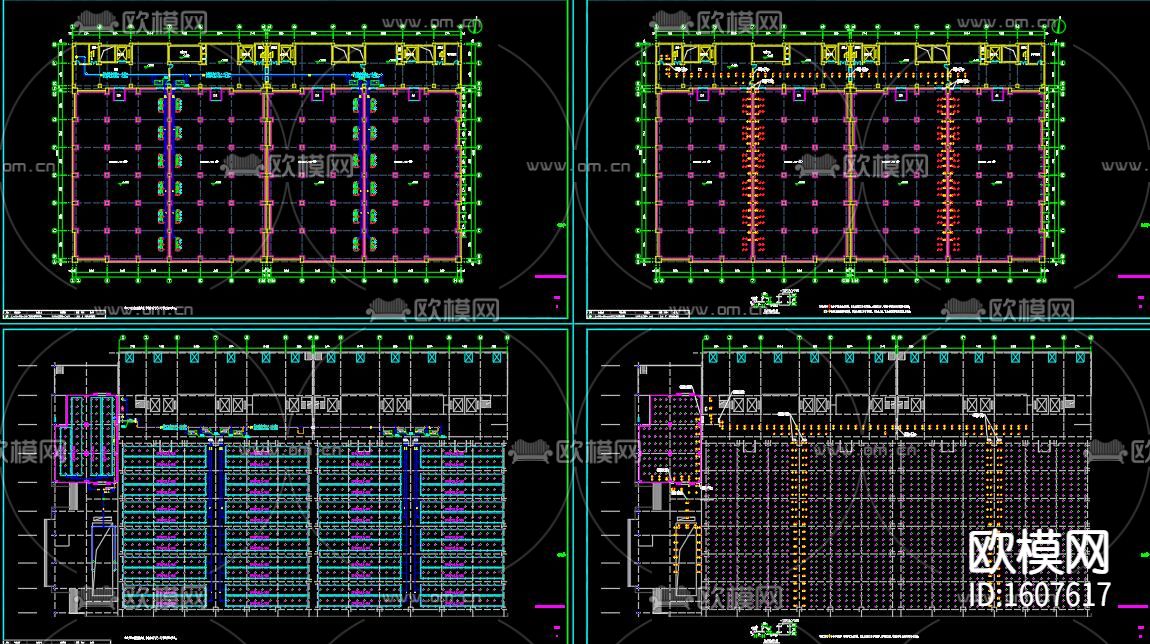 氨及二氧化碳制冷系统水果及肉食品冷冻库cad施工图下载（渲染图6）