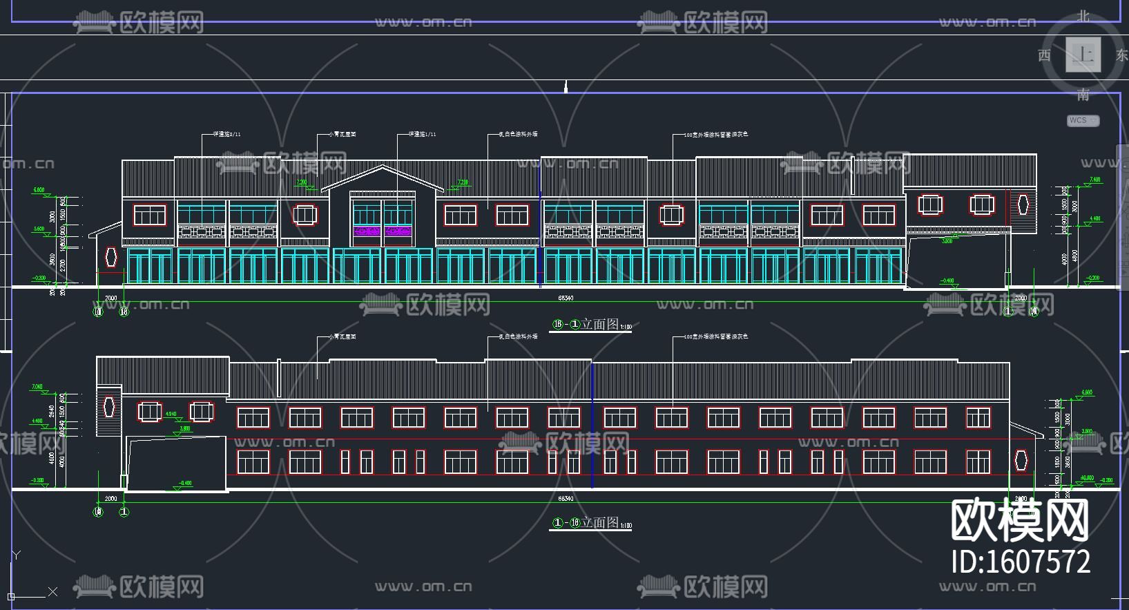 框架结构综合办公用房结构cad施工图