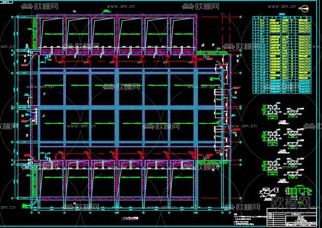污水处理厂cad施工图下载（渲染图3）