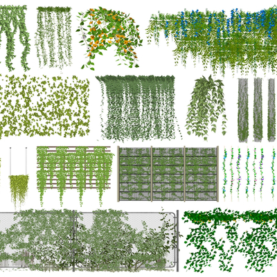  现代植物藤蔓su模型 