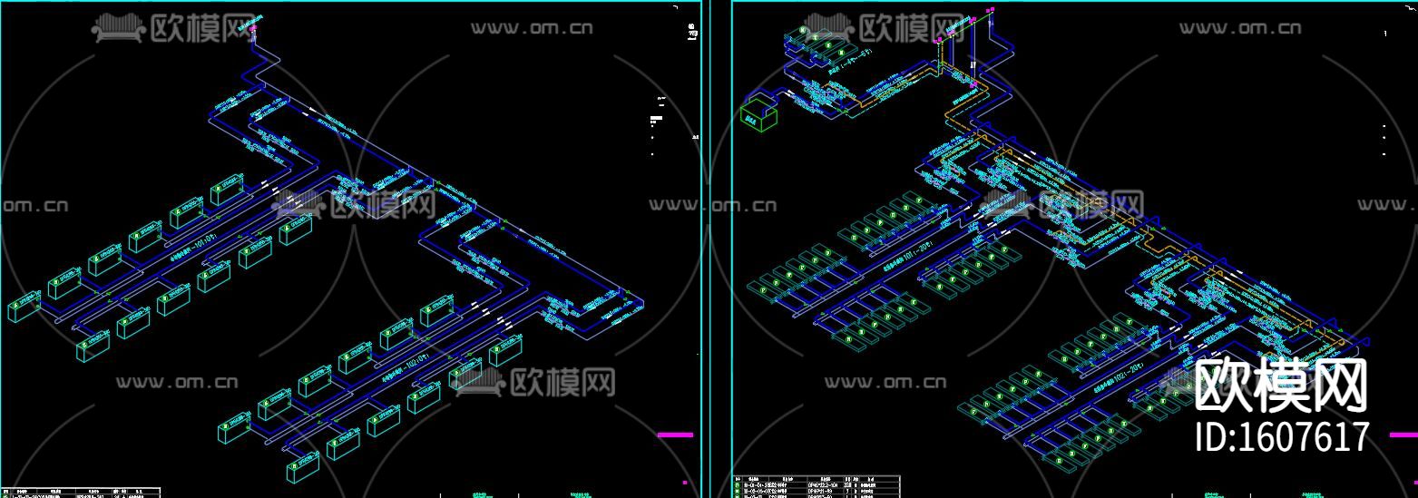 氨及二氧化碳制冷系统水果及肉食品冷冻库cad施工图下载（渲染图8）