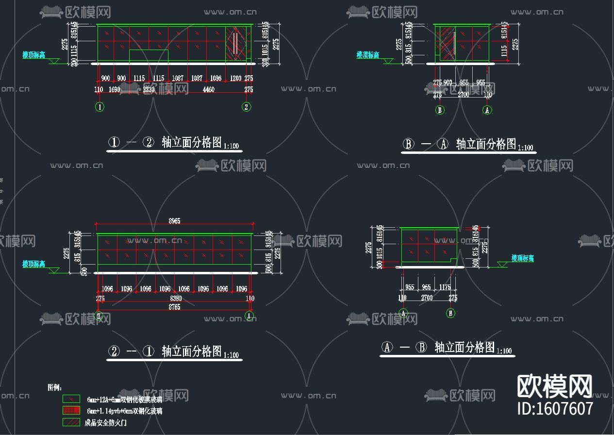 住宅楼顶层阳光房cad施工图下载（渲染图2）