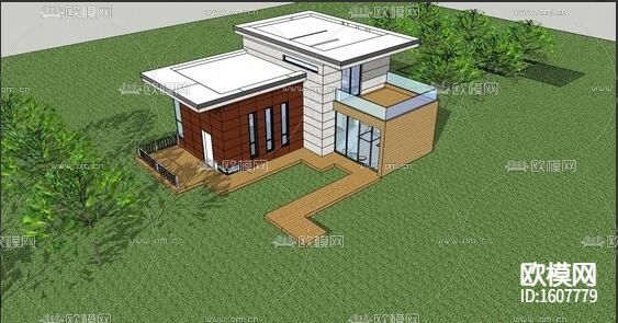 薄壁C型轻钢别墅建筑设计cad施工图下载（渲染图9）