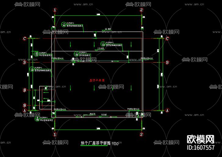 烘干厂建筑cad施工图下载（渲染图1）