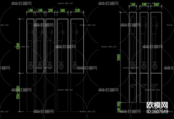 室内消火栓安装单栓头cad大样图下载（渲染图3）