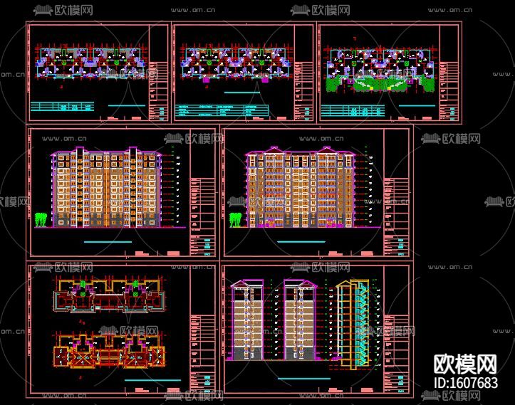 十一层住宅楼设计cad施工图下载（渲染图8）