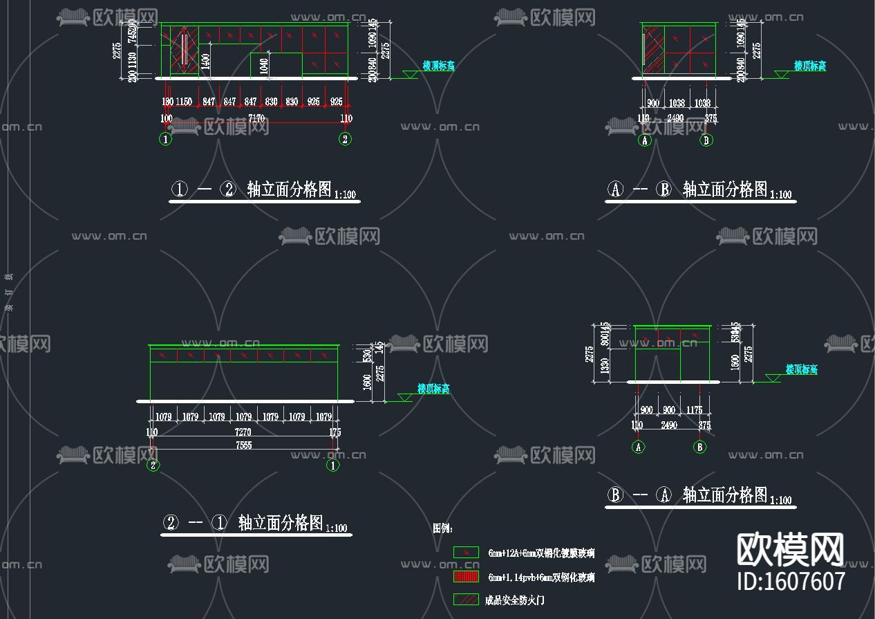 住宅楼顶层阳光房cad施工图下载（渲染图4）