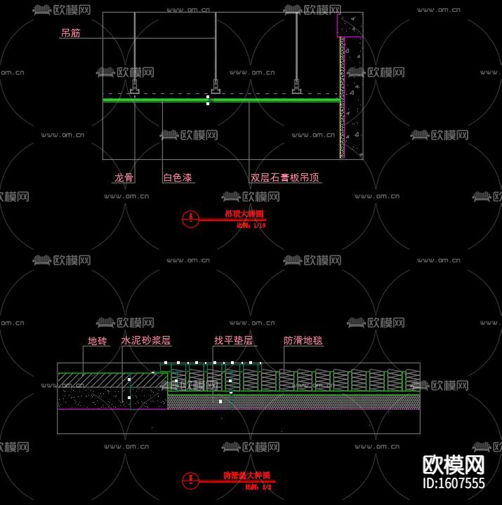 齿轮餐厅cad施工图下载（渲染图7）