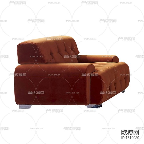 现代简约橙色布艺单人沙发下载