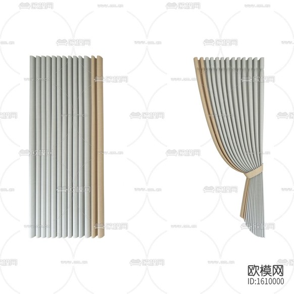 现代简约双色拼接布艺遮光窗帘下载