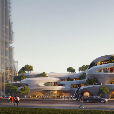  现代商场su模型 