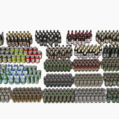  现代饮料啤酒酒水汽水su模型 