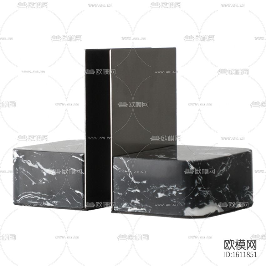 现代极简大理石铁艺书档