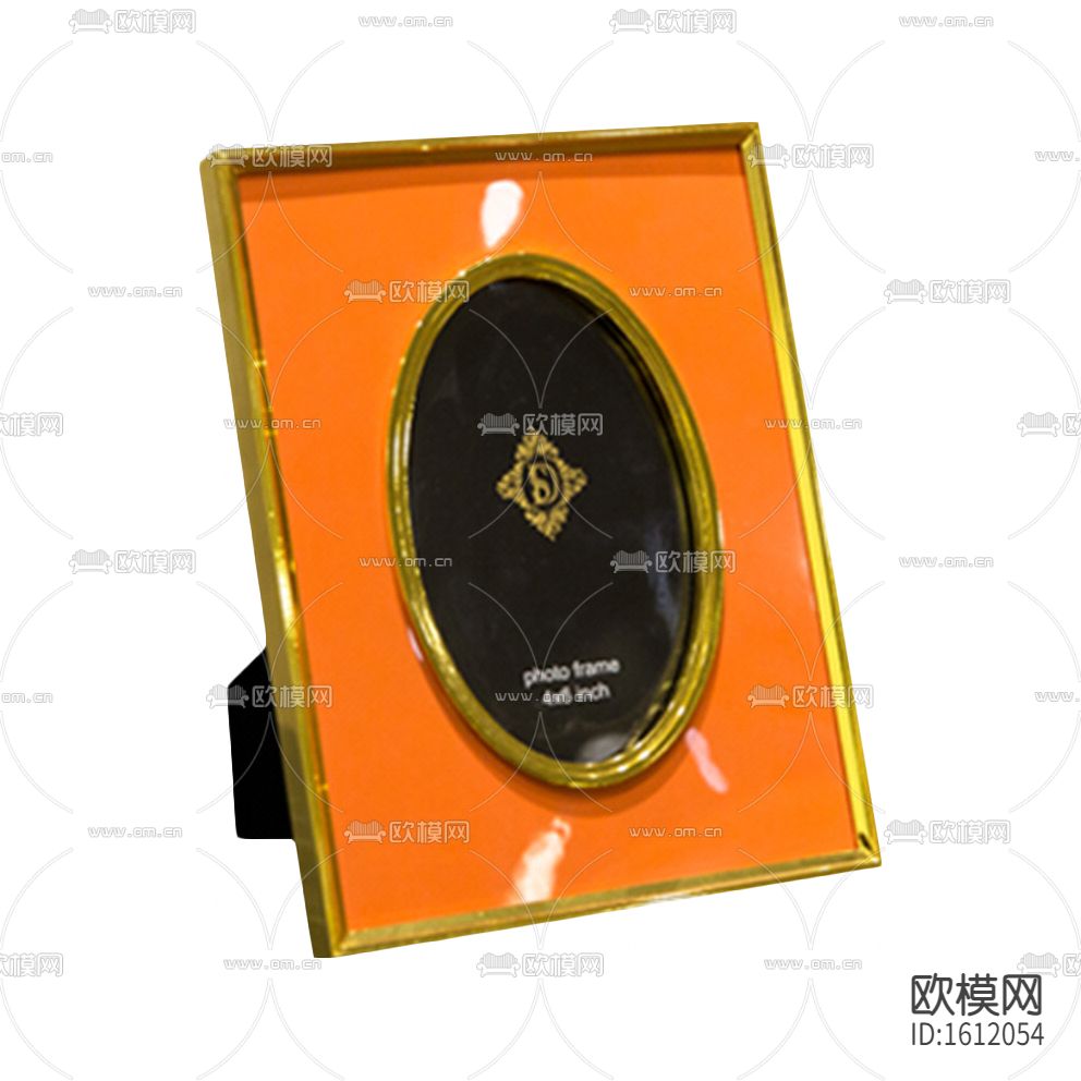 现代轻奢不锈钢橙色实木相框