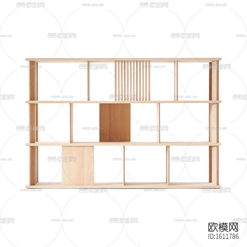 现代简约创意原木置物架下载