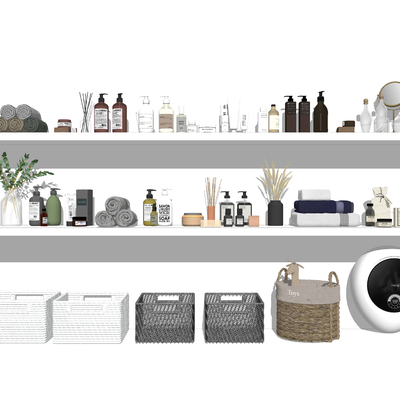  现代卫浴洗漱用品su模型 