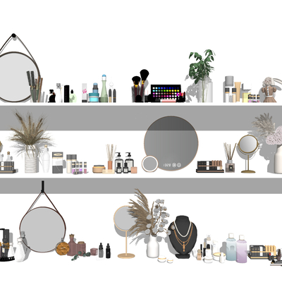  现代洗漱化妆品su模型 