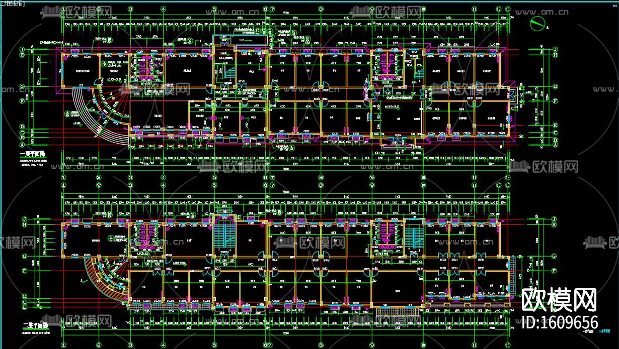村委会办公楼cad施工图下载（渲染图6）