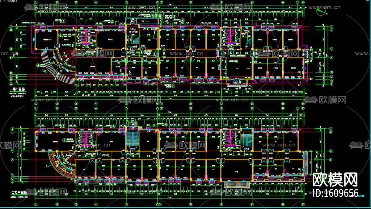村委会办公楼cad施工图下载（渲染图8）