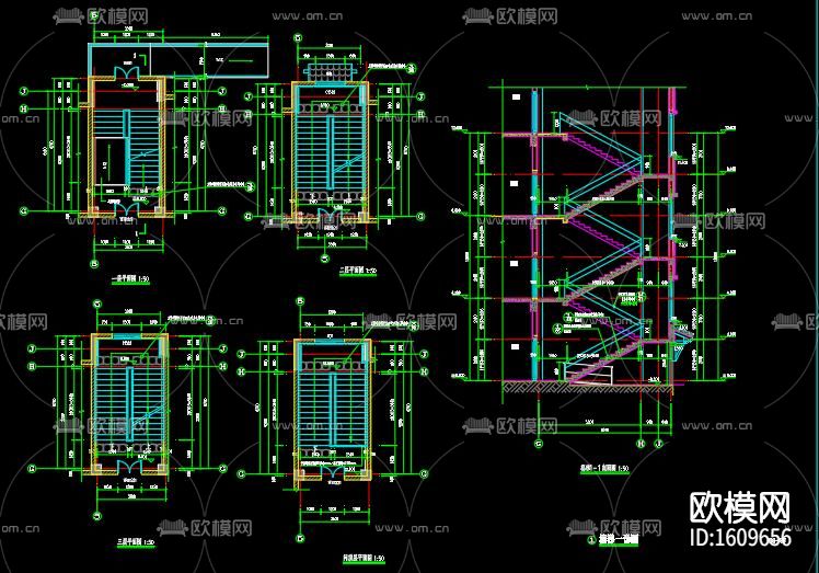 村委会办公楼cad施工图下载（渲染图2）