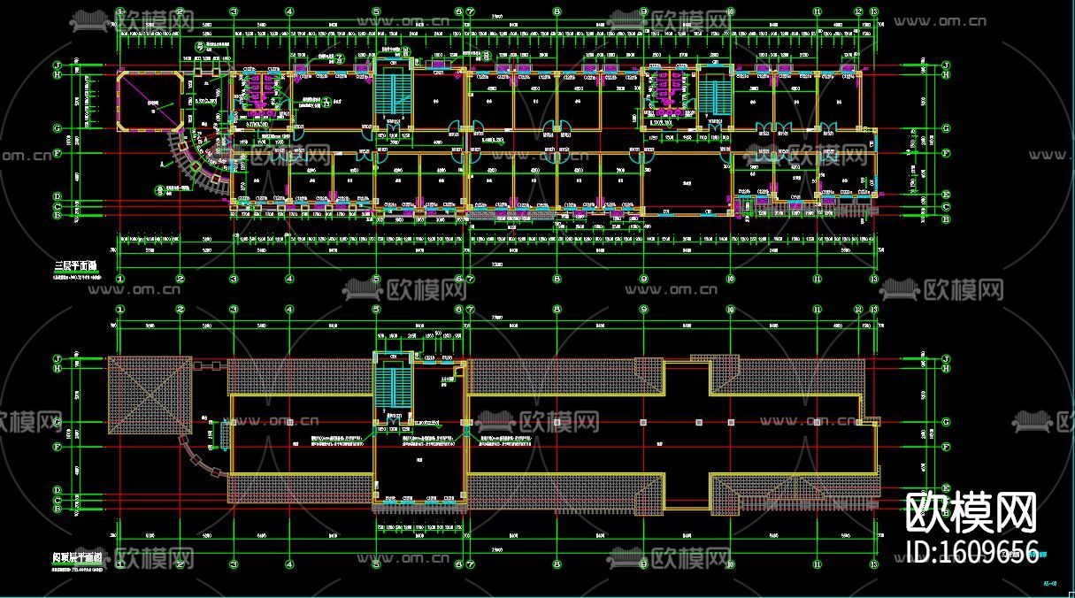 村委会办公楼cad施工图下载（渲染图7）