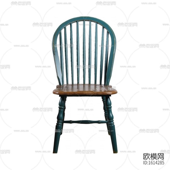 美式鄉(xiāng)村做舊彩漆實(shí)木餐椅下載