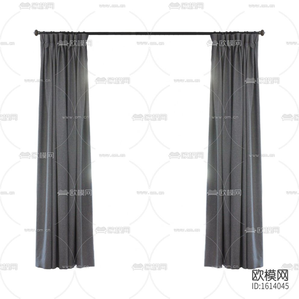 现代简约深灰色羊绒布艺遮光窗帘下载