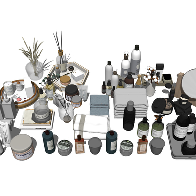  现代卫浴用品洗浴用品su模型 