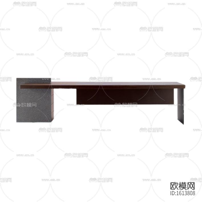 现代简约麻石实木拼接吧台