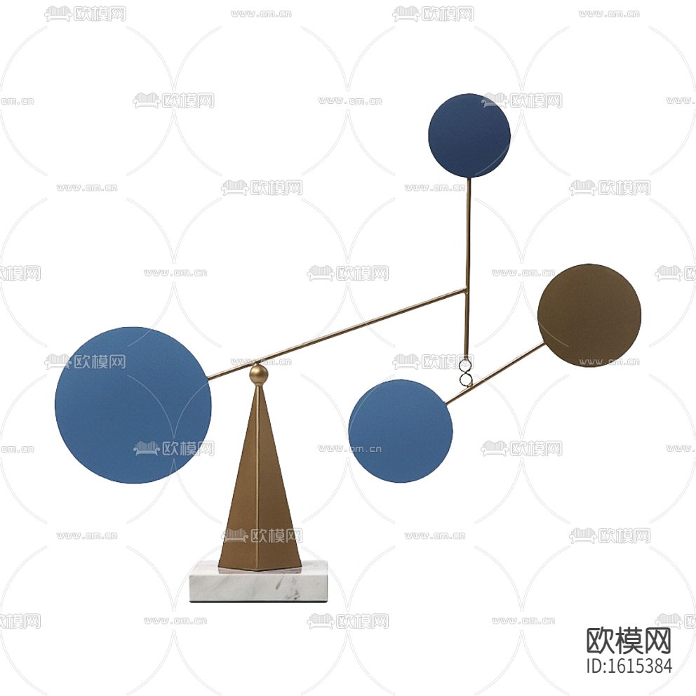 现代轻奢几何平衡圆形摆件
