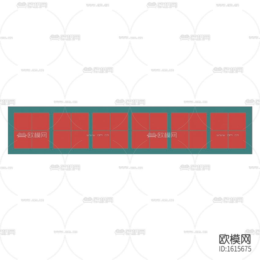 新中式红绿色田字型桌旗