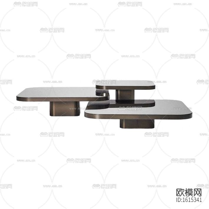 现代轻奢三头方形茶几下载