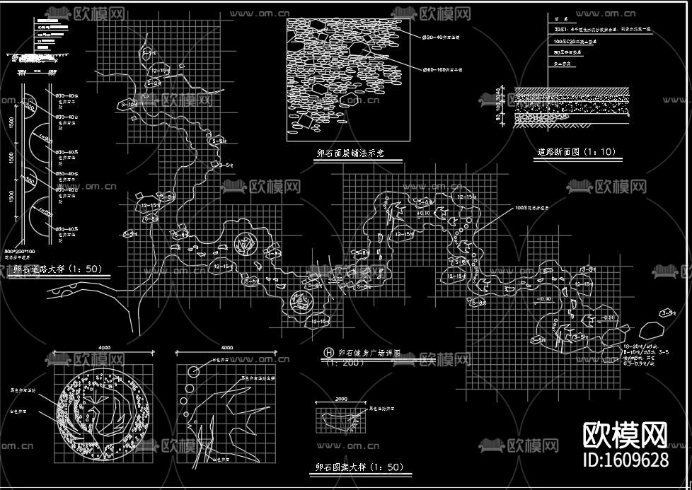 公园cad施工图下载（渲染图8）