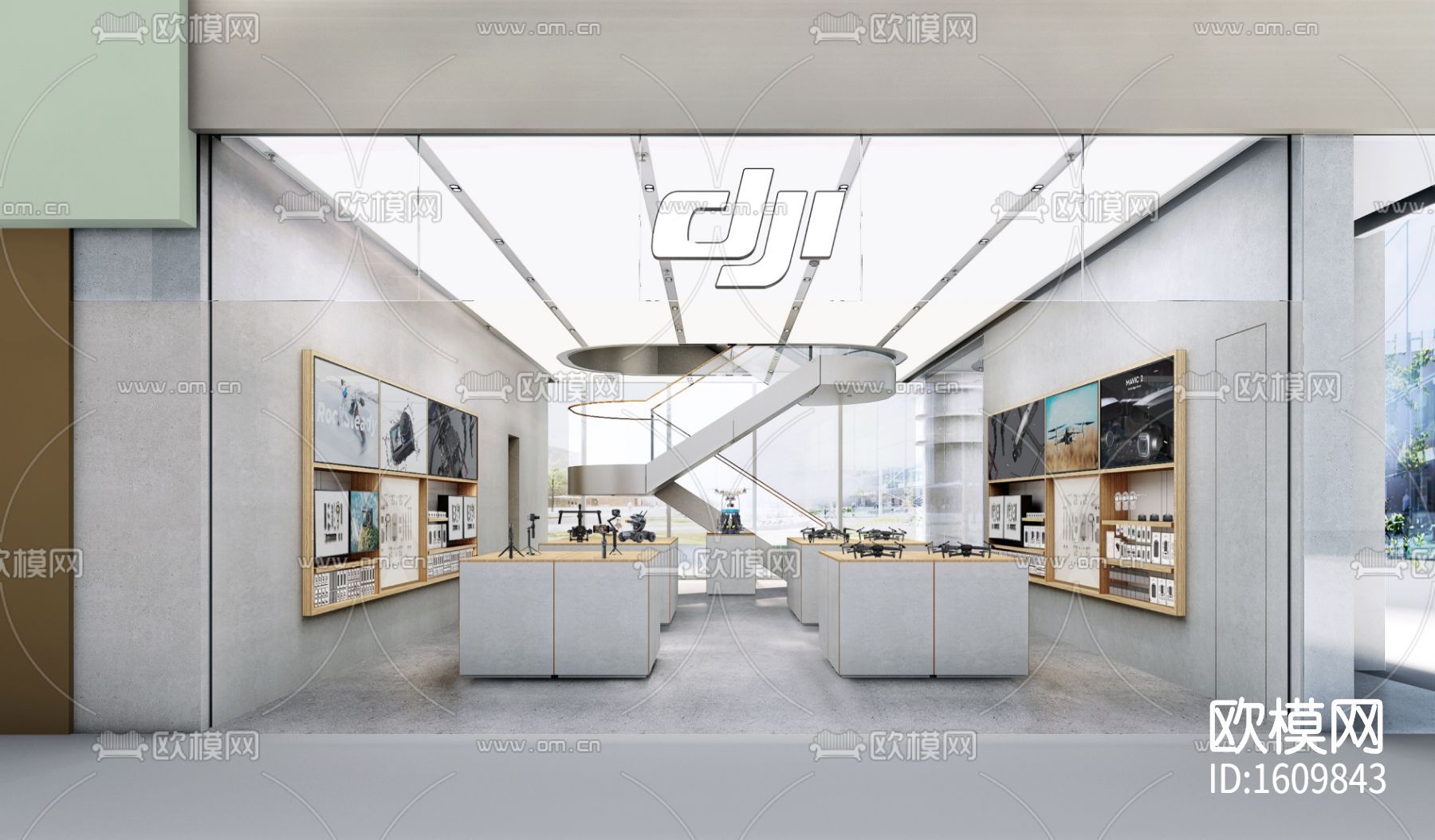 无人机展厅cad施工图下载（渲染图5）