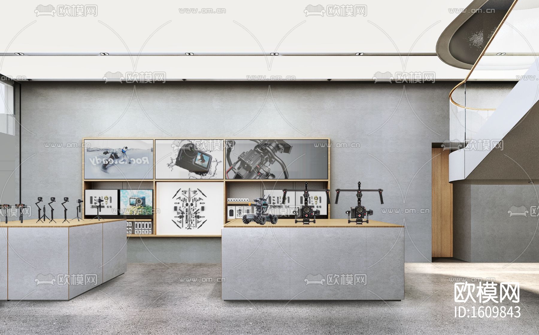 无人机展厅cad施工图下载（渲染图8）