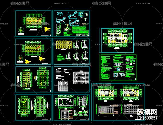 单身公寓砖混结构cad施工图下载（渲染图7）