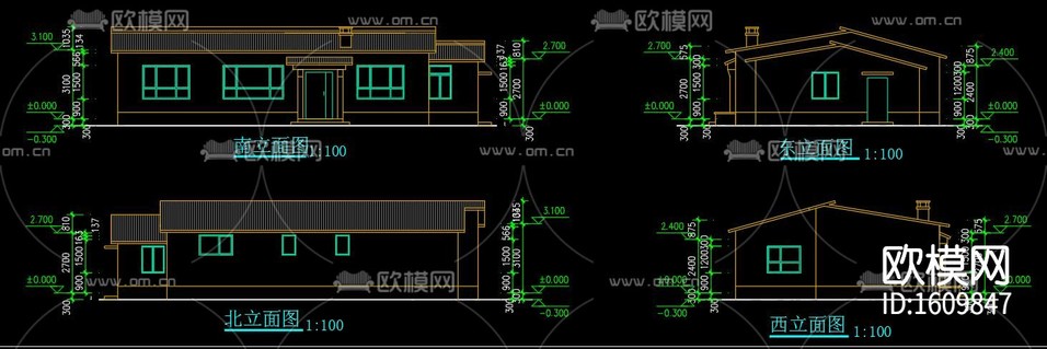 新農(nóng)村房屋cad施工圖下載(渲染圖5)