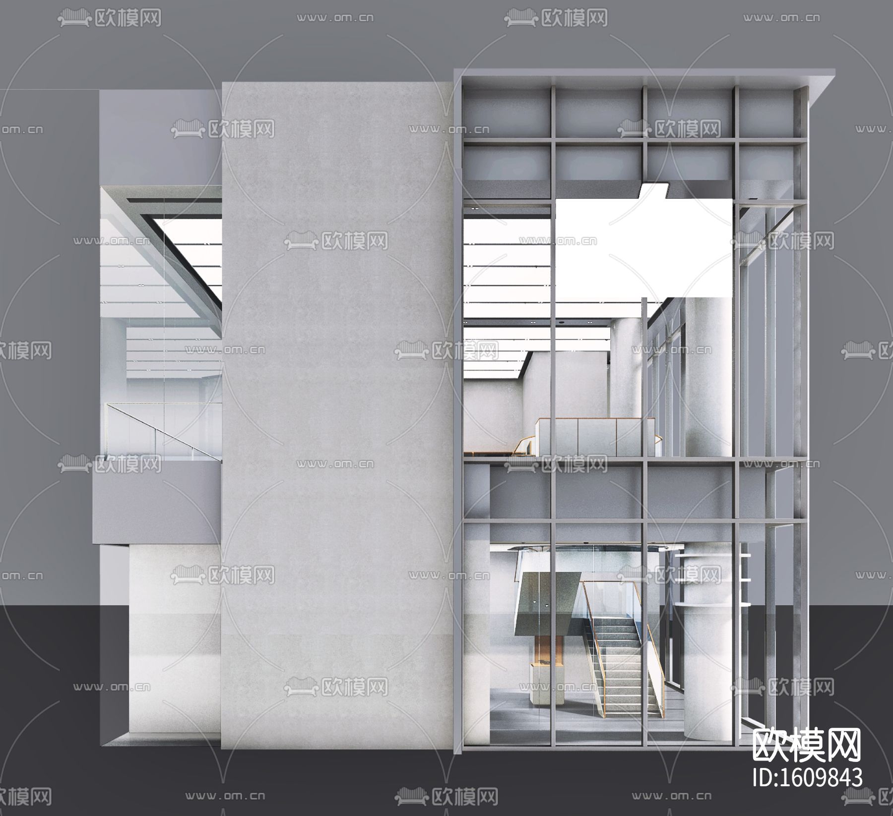 无人机展厅cad施工图下载（渲染图7）