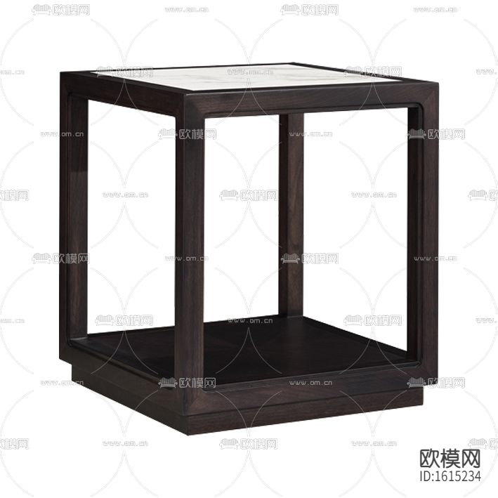 新中式简约禅意实木大理石边几下载