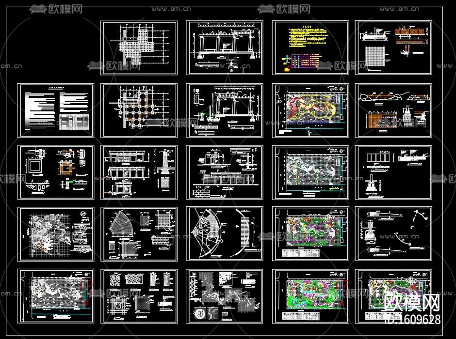 公园cad施工图下载（渲染图10）